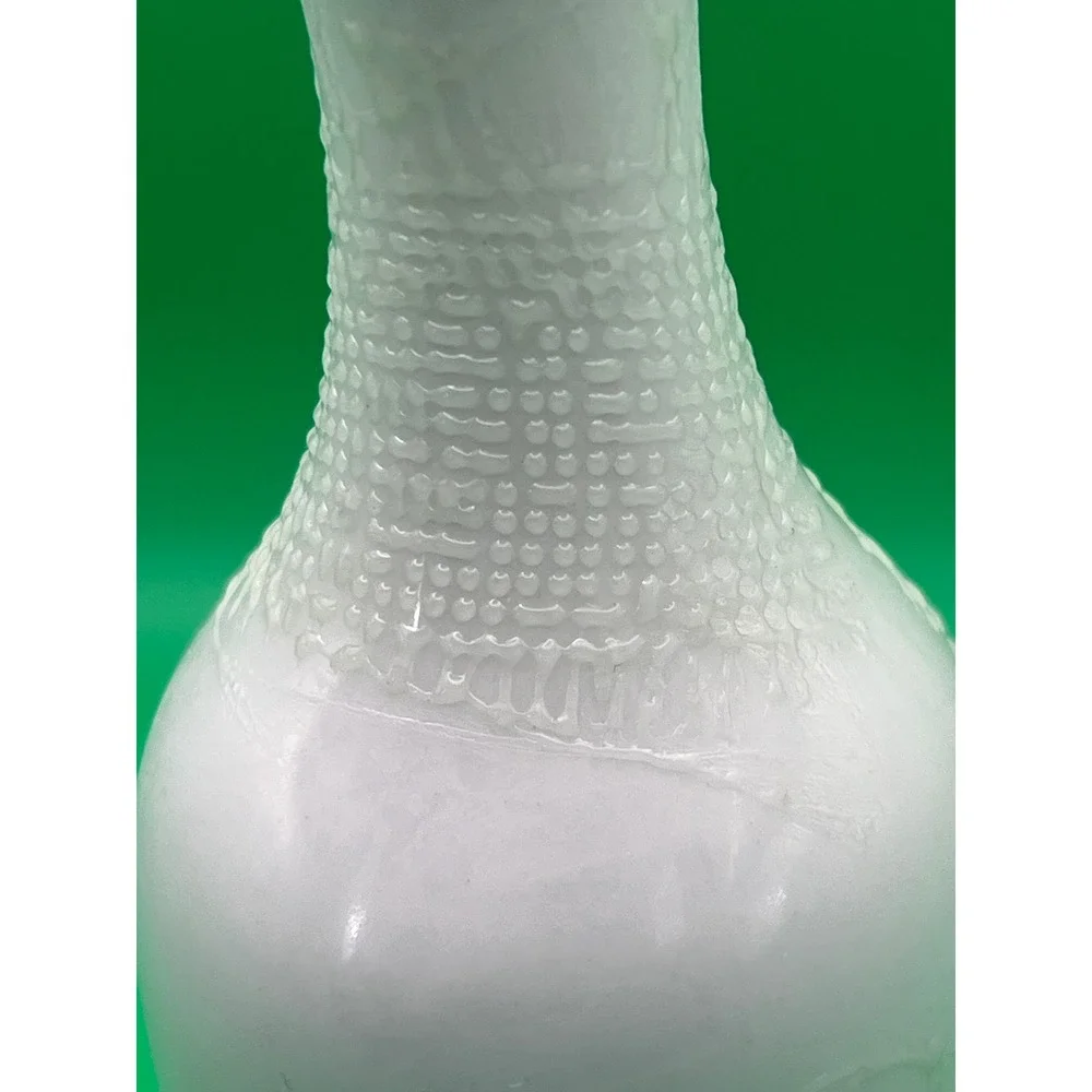 Mid-Century Modern MCM German Bisque Porcelain White Matte Relief Op Bud Vase